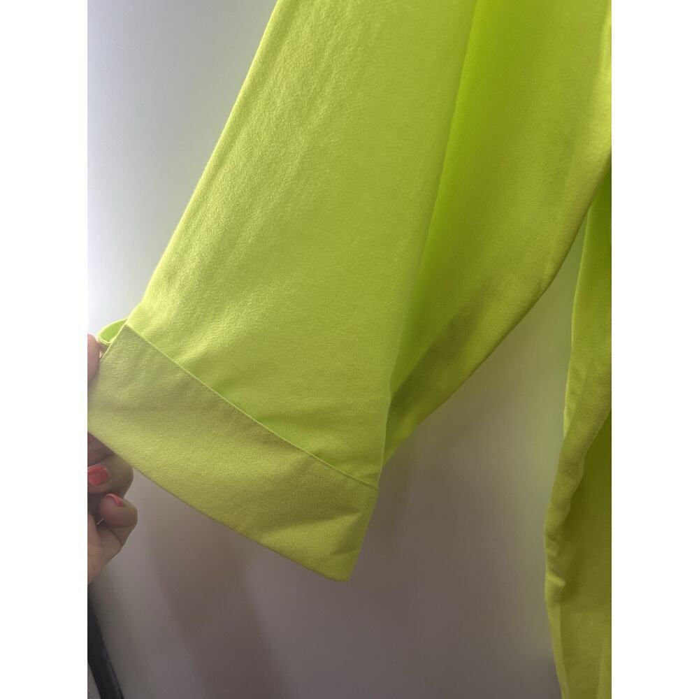 Ali Miles Women’s 3/4 Sleeve Button Front Neon Green Tunic Top Size 2X - Picture 6 of 9